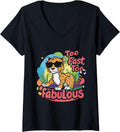 Womens Cheetah Kids Too Fast Too Fabulous Cheetah Lover V Neck Apparel Viral TikTok Find Fan Favorite