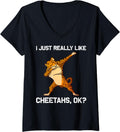 Womens Cool Cheetah For Men Women African Safari Wildlife Animal V Neck Apparel Premium Print Fan Favorite