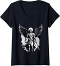 Womens Christian Archangel Saint Michael V-Neck Apparel | US Best Seller