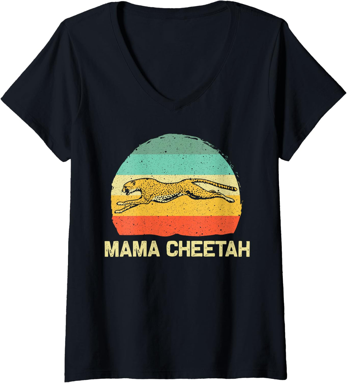 Womens Cool Cheetah For Women Mom Cat Animal Print Leopard Safari V Neck Apparel Streetwear Style Gift Ready