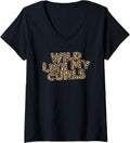 Womens Wild Like My Curls Cheetah Hairstyle Natural Hair Curly V Neck Apparel Trending US Best Seller Look