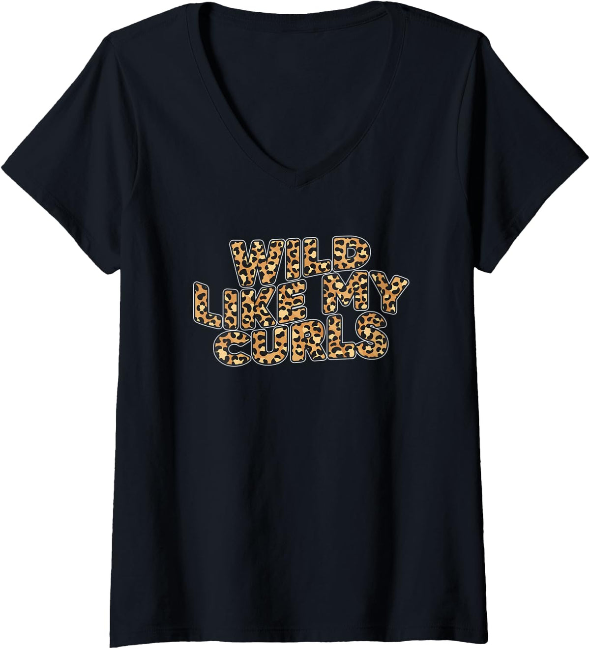 Womens Wild Like My Curls Cheetah Hairstyle Natural Hair Curly V Neck Apparel Trending US Best Seller Look