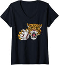 Womens Jaguar Leopard Cheetah Panther Baseball Mascot V Neck Apparel High Search Demand Fan Favorite