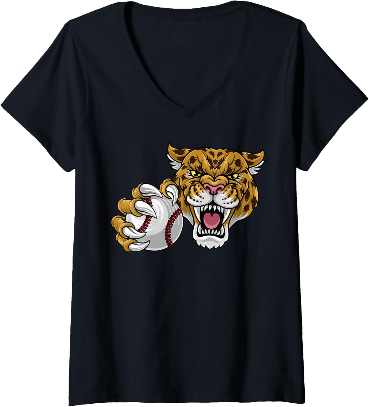 Womens Jaguar Leopard Cheetah Panther Baseball Mascot V Neck Apparel High Search Demand Fan Favorite