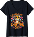 Womens Cheetah African Wild Animal I Just Really Love Cheetahs V Neck Apparel Viral TikTok Find US Top Pick