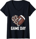 Womens Football Game Day Womens Leopard Cheetah Game Day Football V Neck Apparel High Search Demand US Top Pick