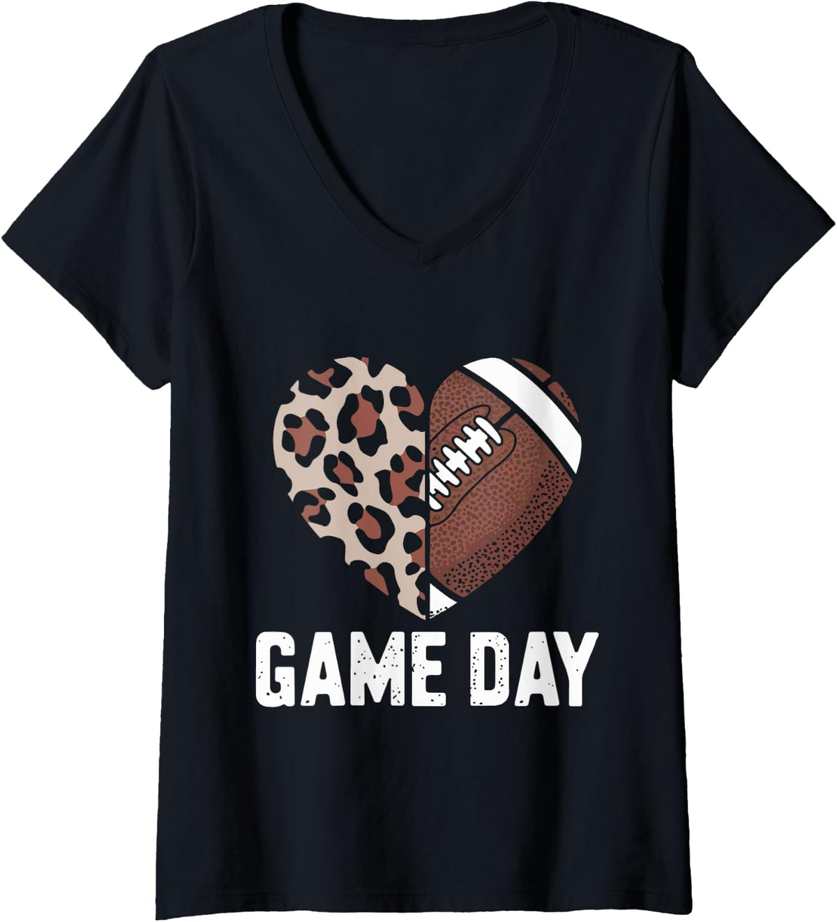 Womens Football Game Day Womens Leopard Cheetah Game Day Football V Neck Apparel High Search Demand US Top Pick