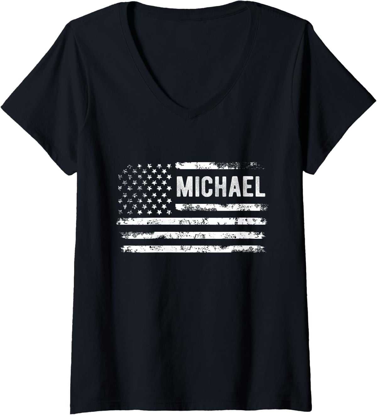Womens Birthday American Flag Michael American US Flag V-Neck Apparel | Viral Streetwear Style