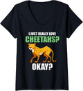 Womens I just really love cheetahs okay cheetahs V Neck Apparel Premium Print Fan Favorite