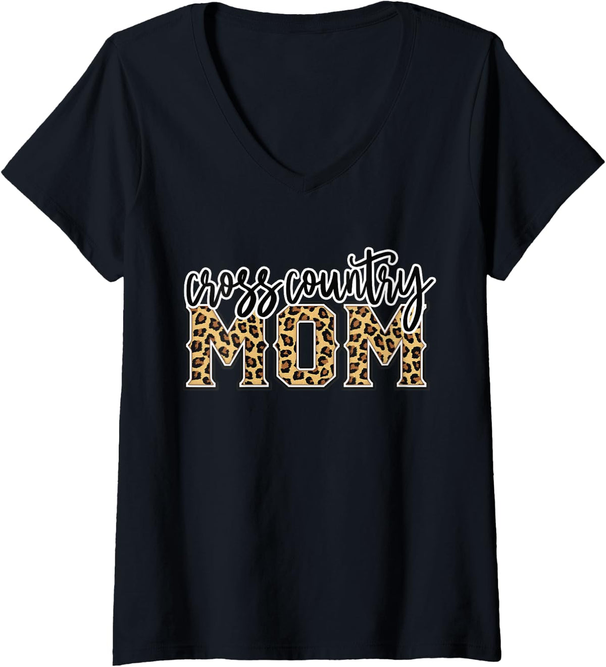Womens Cross Country Mom Leopard Print Womens Cheetah Proud Mother V Neck Apparel Comfort Fit Fan Favorite