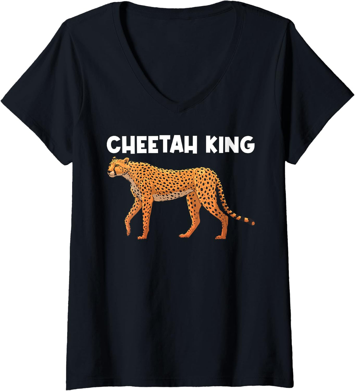 Womens Cool Cheetah Design For Men Boys Cat Animal Cheetah Lover V Neck Apparel Comfort Fit Gift Ready