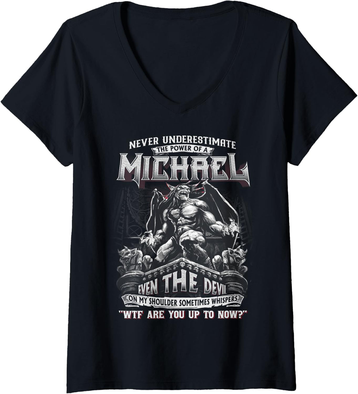 Womens Michael Tee - Never Underestimate The Power Of A Michael V-Neck T-Shirt | Premium Quality