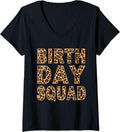 Womens Leopard Print Pattern Cheetah Matching Birthday Squad Gift V Neck Apparel High Search Demand Everyday Wear