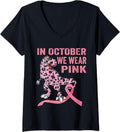Womens In October We Wear Pink Breast Cancer Awareness Kids Boys V Neck Apparel Premium Print Fan Favorite