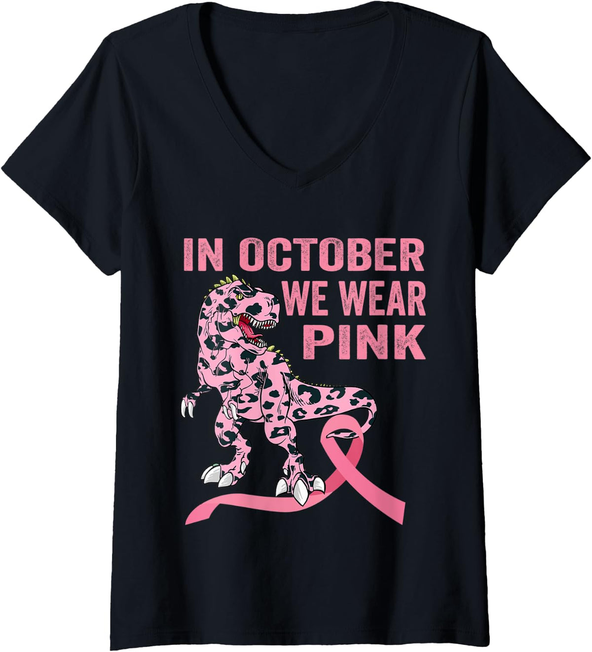 Womens In October We Wear Pink Breast Cancer Awareness Kids Boys V Neck Apparel Premium Print Fan Favorite