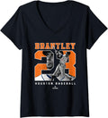 Womens Number and Portrait Michael Brantley Houston MLBPA V-Neck Apparel | Perfect Gift Idea