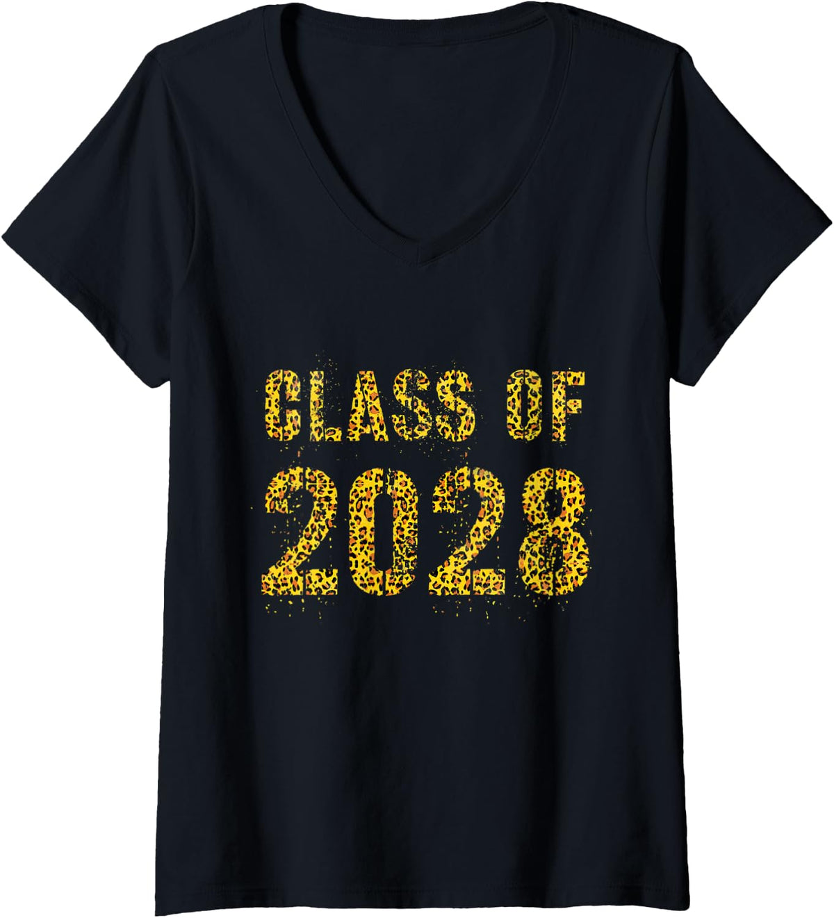 Womens Future Graduation CLASS of 2028 Leopard Print 7th Gr Girl V Neck Apparel Viral TikTok Find Best Seller Look
