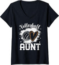 Womens Volleyball Game Day Leopard Cheetah Women Volleyball Aunt V Neck Apparel Streetwear Style Fan Favorite