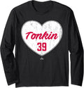Distressed Heart Michael Tonkin Minnesota Baseball MLBPA Long Sleeve Apparel | Perfect Gift Idea