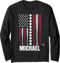 Baseball American Flag Michael Martinez Prospect Baseball Long Sleeve Apparel | Everyday Casual Wear