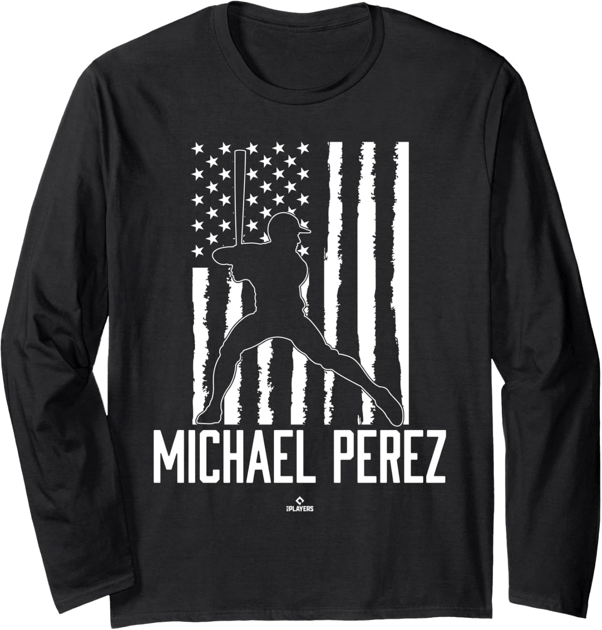Distressed Flag Swing Michael Perez Prospect Baseball Fan Long Sleeve Apparel | Trending 2025