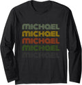 70s Vintage Personalized First Name Michael Long Sleeve Apparel | Everyday Casual Wear