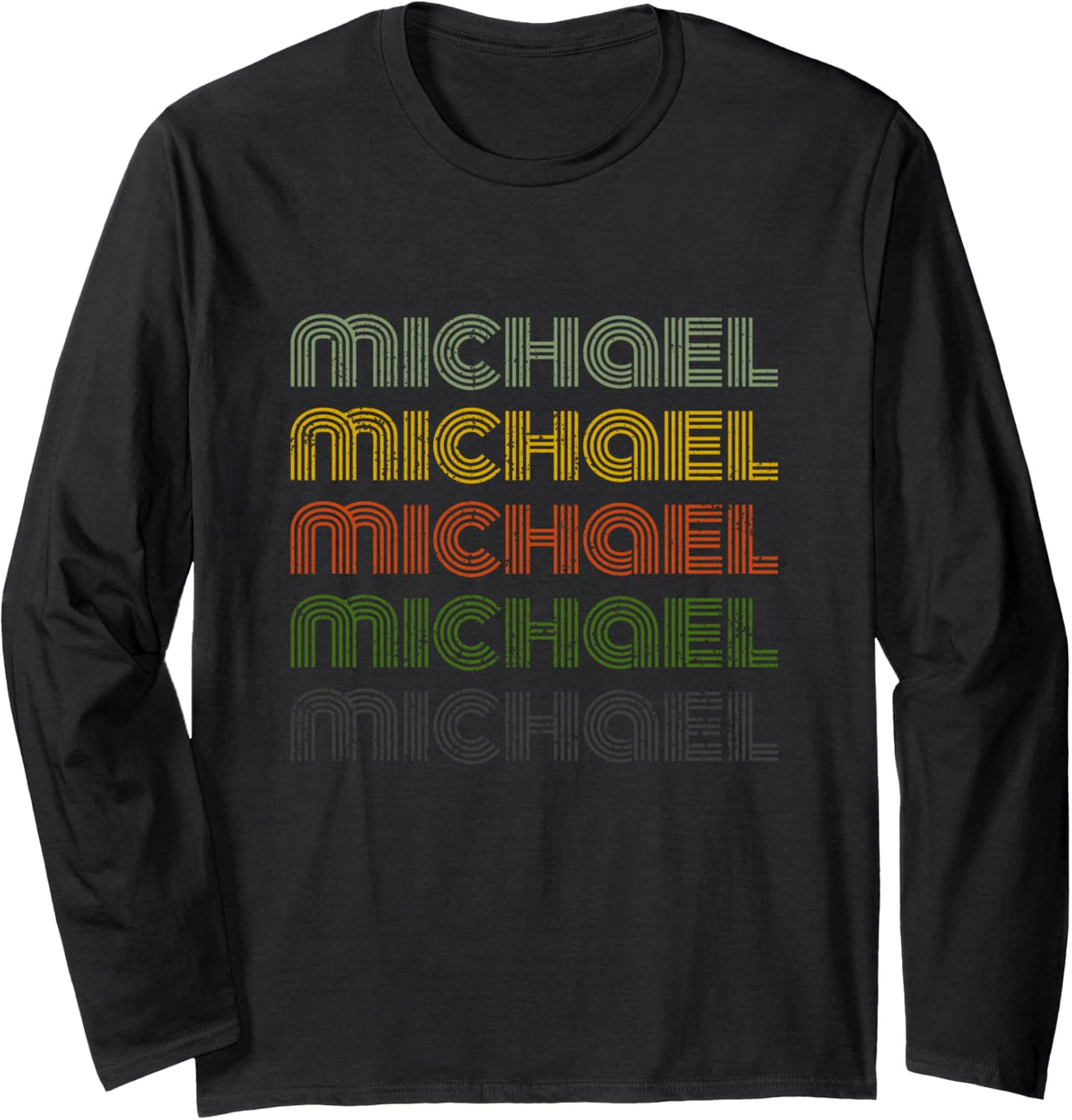 70s Vintage Personalized First Name Michael Long Sleeve Apparel | Everyday Casual Wear