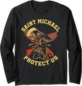 Archangel & Warrior St Michael I Saint Michael Protect Us Long Sleeve Apparel | Viral Streetwear Style