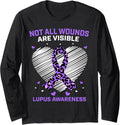Not All Wounds Are Visible Purple Cheetah Lupus Awareness Long Sleeve Long Sleeve T Shirt Streetwear Style Hot Right Now