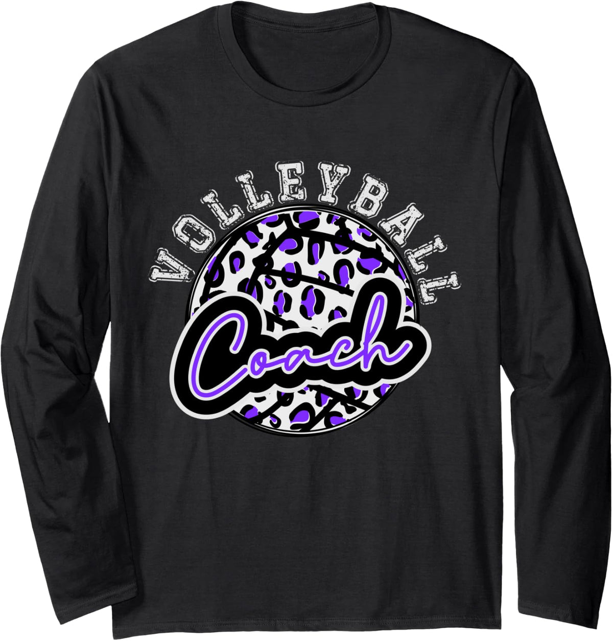 Leopard Cheetah Volleyball Purple Coach Shirt Womens Trendy Long Sleeve Long Sleeve T Shirt Viral TikTok Find Fan Favori