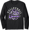 Leopard Cheetah Volleyball Purple Nana Shirt Womens Trendy Long Sleeve Long Sleeve T Shirt Trending US Fan Favorite