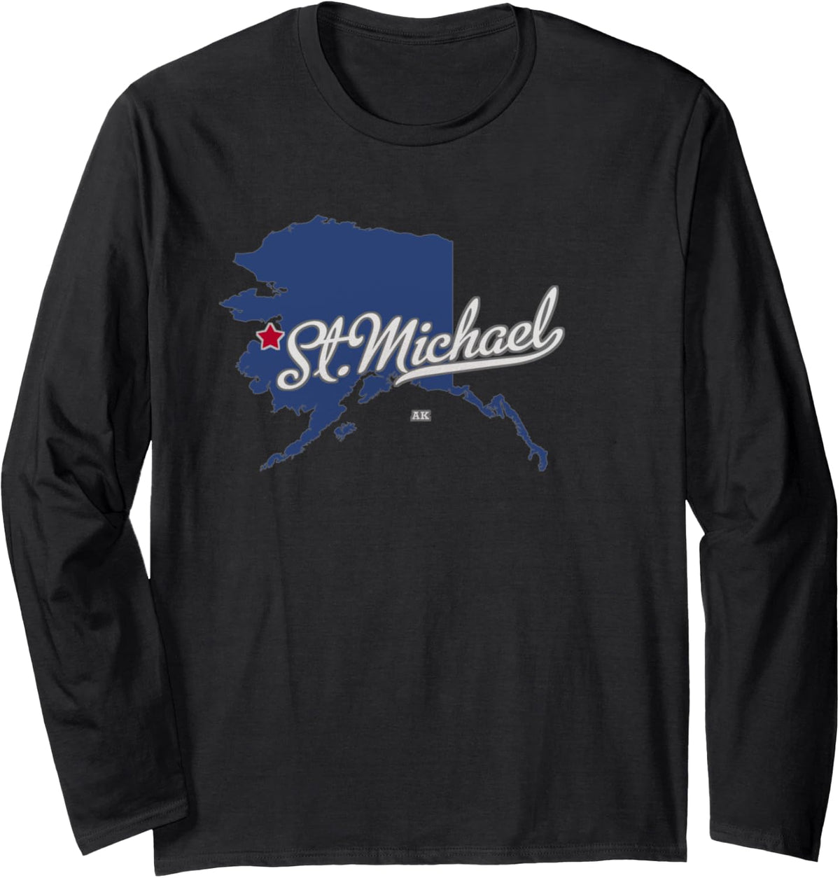 St.Michael Alaska AK Map Long Sleeve Apparel | US Best Seller