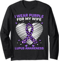 Cute I Wear Purple For My Wife Lupus Awareness Cheetah Print Long Sleeve Long Sleeve T Shirt Viral TikTok Find Best Sell