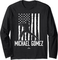 Distressed Flag Swing Michael Gomez Prospect Baseball Fan Long Sleeve Apparel | Everyday Casual Wear