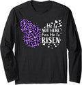 Butterfly He Is Risen Easter Purple Cheetah Print Christian Long Sleeve Long Sleeve T Shirt Trending US Best Seller Look