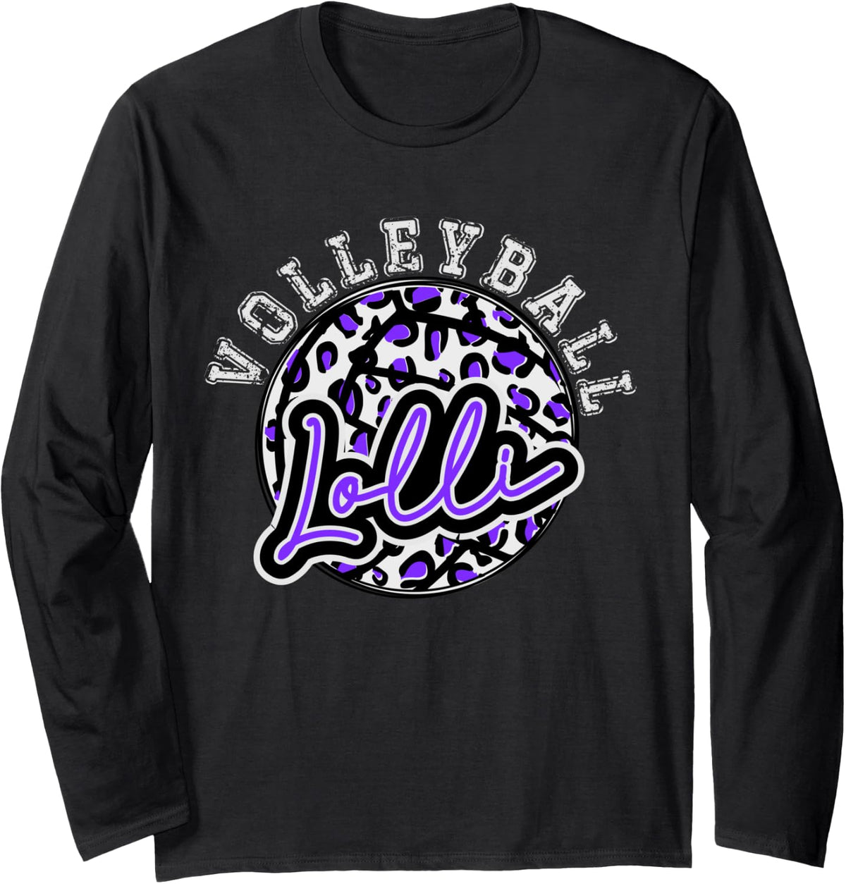 Leopard Cheetah Volleyball Purple Lolli Shirt Womens Trendy Long Sleeve Long Sleeve T Shirt Streetwear Style US Top Pick