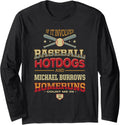 Baseball, Hotdogs and Michael Burrows Prospect Baseball Fan Long Sleeve Apparel | Perfect Gift Idea