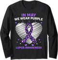 Cheetah Print In May We Wear Purple Lupus Awareness Month Long Sleeve Long Sleeve T Shirt Viral TikTok Find Hot Right No