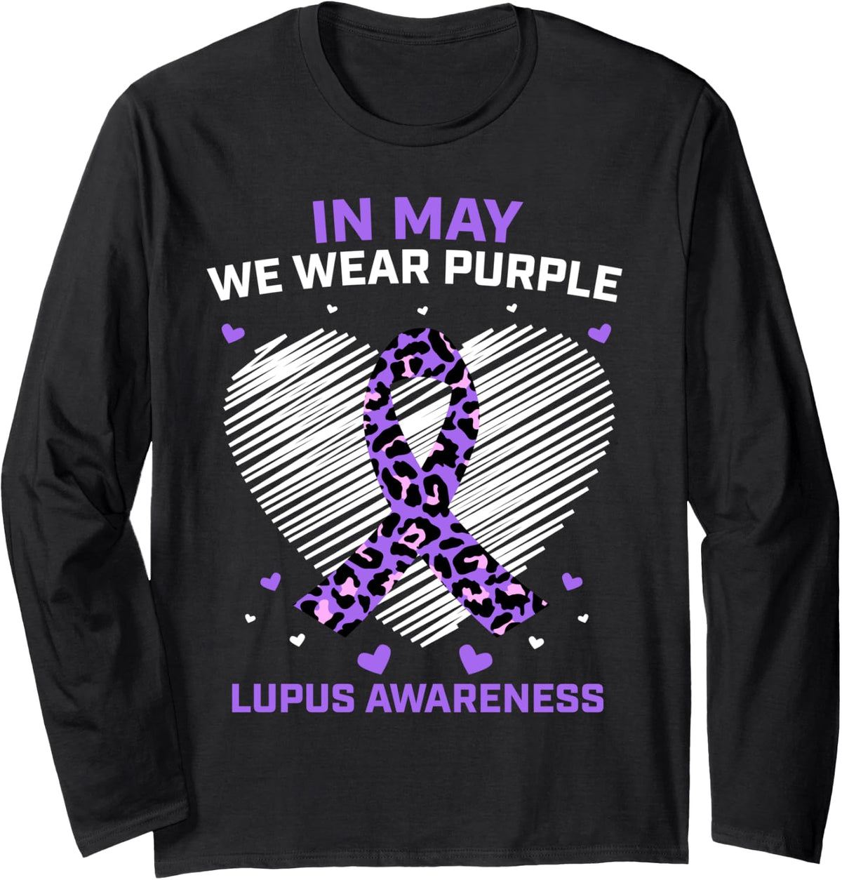 Cheetah Print In May We Wear Purple Lupus Awareness Month Long Sleeve Long Sleeve T Shirt Viral TikTok Find Hot Right No