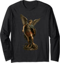 Saint Michael The Archangel Defeating Satan - Catholic Long Sleeve Apparel | Premium Quality