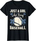 Just A Girl Who Loves Baseball Cheetah Print Kids Baseball Apparel Streetwear Style US Top Pick