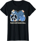 Peace Love Basketball Lover Outfit Cheetah Print Basketball Apparel Trending US Best Seller Look