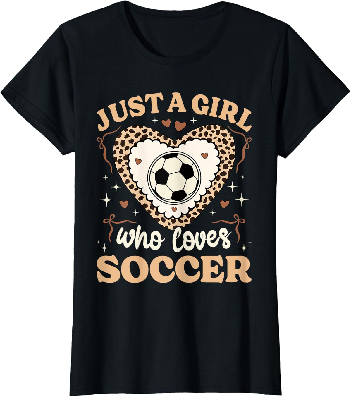 Just A Girl Who Loves Soccer Cheetah Print Girls Kids Soccer Apparel Viral TikTok Find Gift Ready