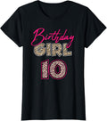 10th Birthday Girl Leopard 10 Years Old Apparel Streetwear Style US Top Pick