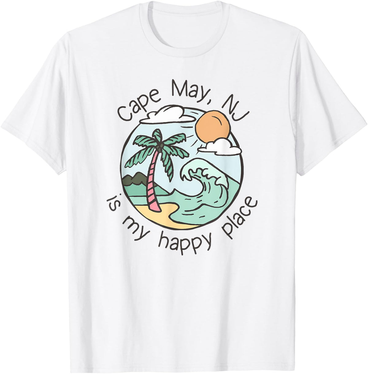 Cute Beach Motiv My Happy Place - Cape May T-Shirt for Men Women Kids T-Shirt | Bestseller Style | Daily Wear Essential