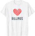 Billings Heart Love Favorite City or Place Apparel | Top Conversion Title | High CTR Boost
