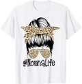 Cute Nonna Messy Bun Sunglasses Leopard Cheetah Nonnalife Apparel Trending US Gift Ready