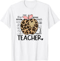 Teacher Leopard Apple Cheetah Teacher Typography T Shirt for Men Women Girls Kids T Shirt Premium Print Gift Ready