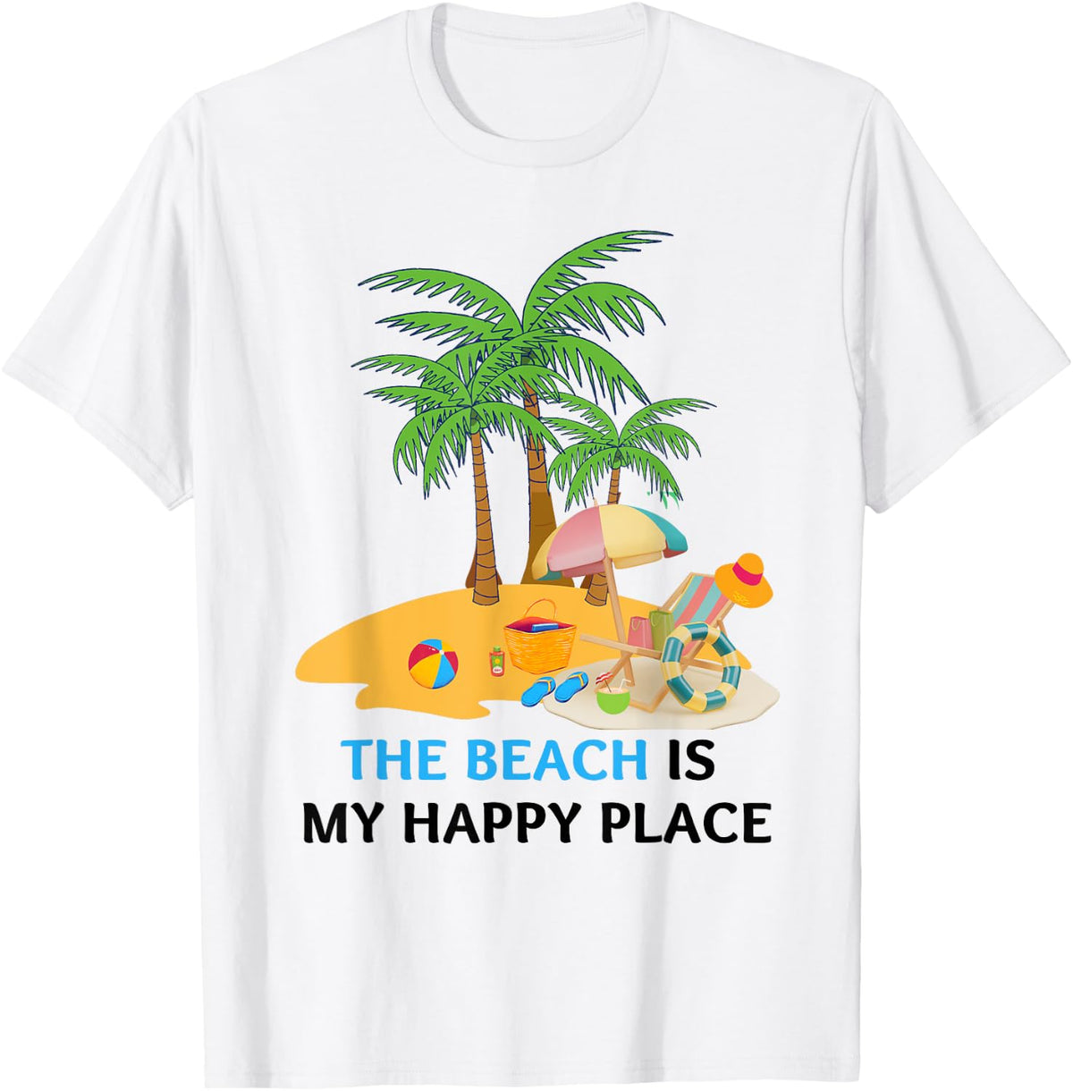 The Beach Is My Happy Place - Summer Top Ocean Beach Lover Men Women Kids Apparel | US Viral Pick | Top Rated Comfort