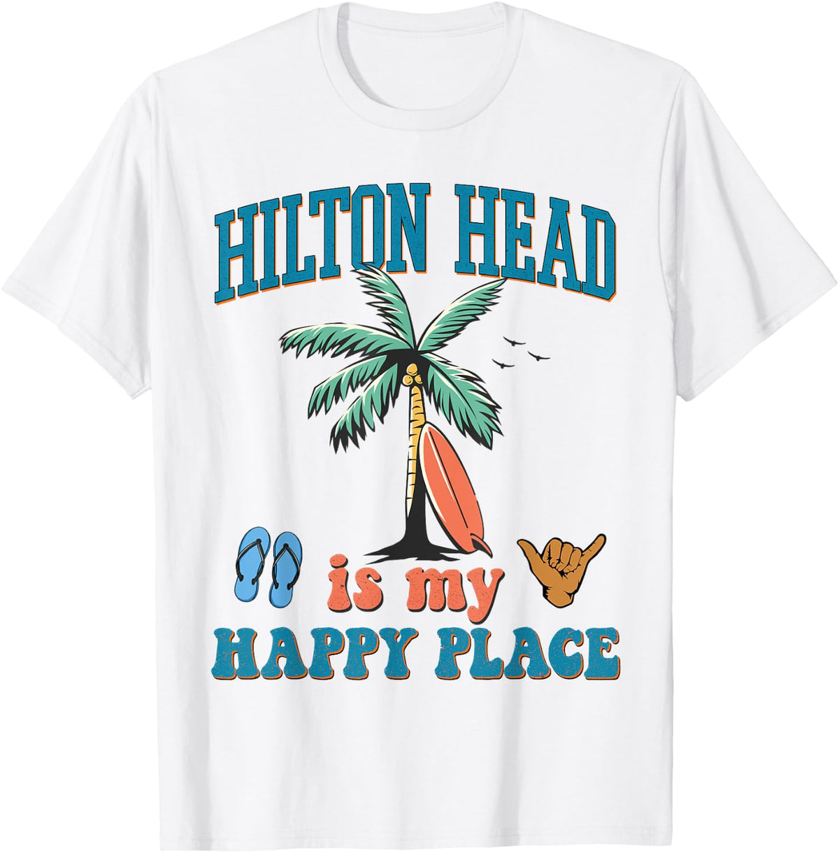 Hilton Head Island is my Happy Place Beach Palm Trees Summer Men Women Kids Apparel | Google Shopping Optimized | High CTR Boost